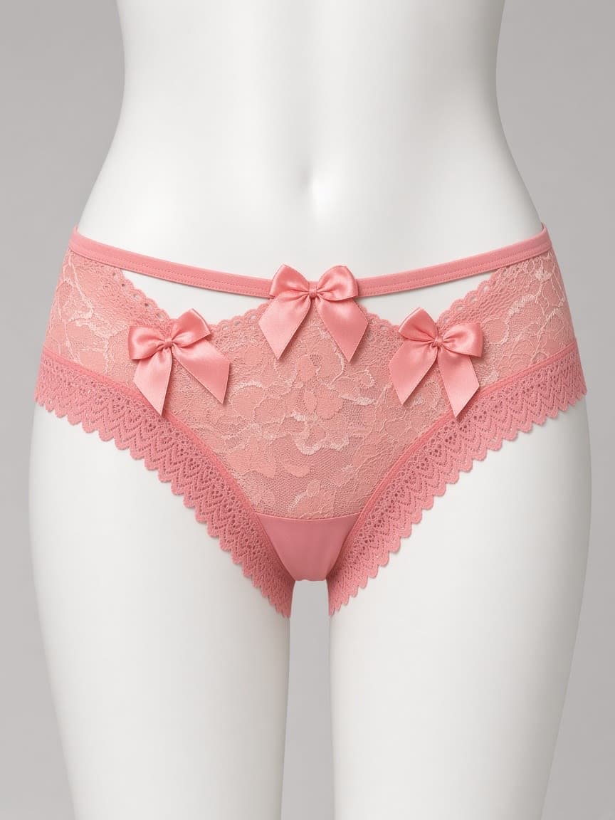 Satin Bow Floral Lace Bikini