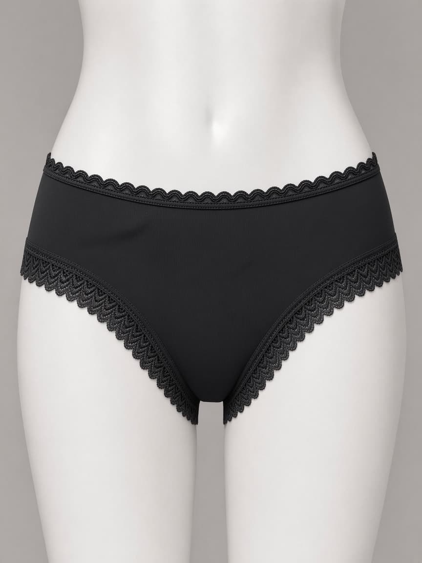 Lace-Trim Stretch Microfiber Bikini